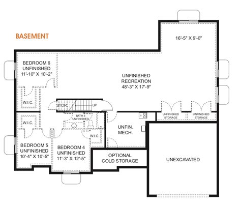 Rambler house plans with basements traditional rambler home plan. Katrina (With images) | Rambler house plans, Rambler house, House plans