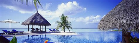 Wallpaper Resort Sea Palm Trees Pool 3840x2160 Uhd 4k Picture Image