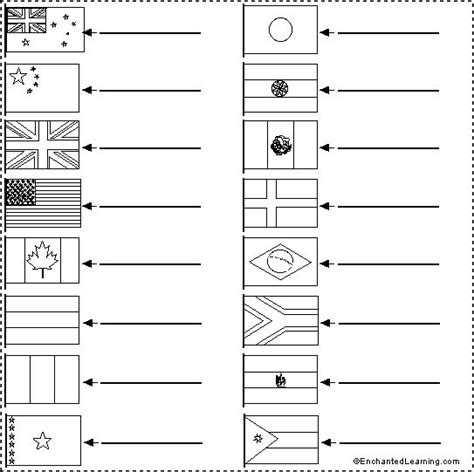 World Flags Label Me Printout Flag Coloring