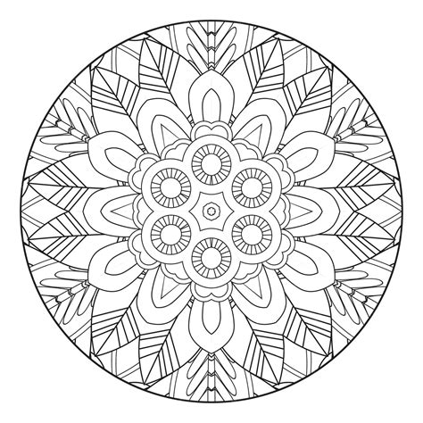 Premium Vector Floral Mandala Coloring Page For Adults Round Mandala