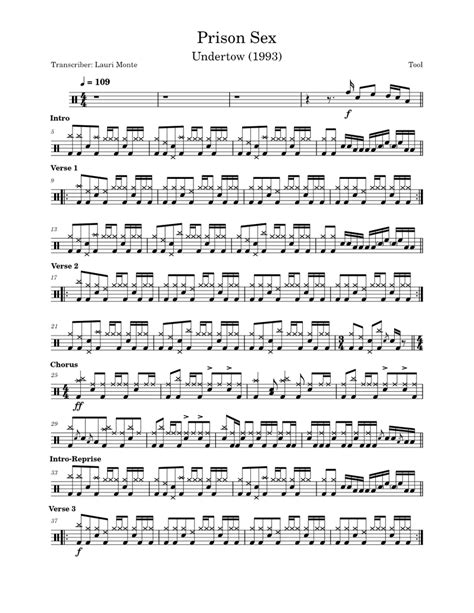 Prison Sex Sheet Music For Drum Group Solo