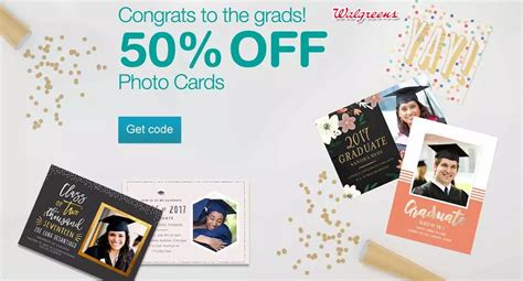 Sending graduation announcements is a significant method to present your great accomplishment. Walgreens is offering 50% discount On Photo Cards & Gifts ...