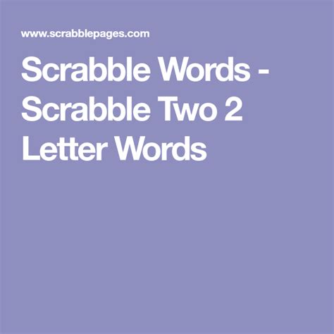 Scrabble Words Scrabble Two 2 Letter Words 2 Letter Words Scrabble