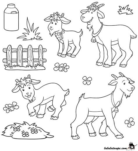 Dessin à Colorier Les Chèvres Lulu La Taupe Jeux Gratuits Pour Enfants Coloring Book Art