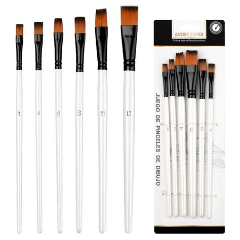 6pcs Paint Brushes Professional Diy Artist Paintbrushes Set For Acrylic