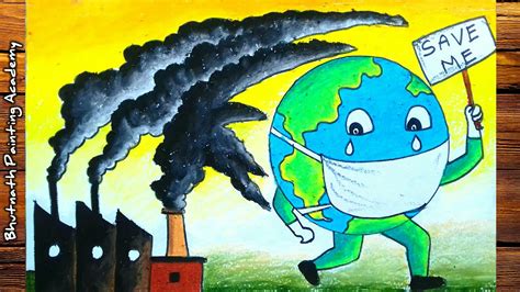 Save Earth From Pollution Drawing Environment Day Poster Painting