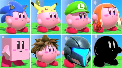 All Kirby Power Up Transformations In Super Smash Bros Ultimate All Dlc Youtube