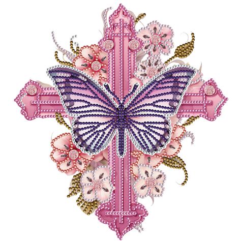 5d Diy Partial Special Shaped Drill Diamond Painting Butterfly Crucifix