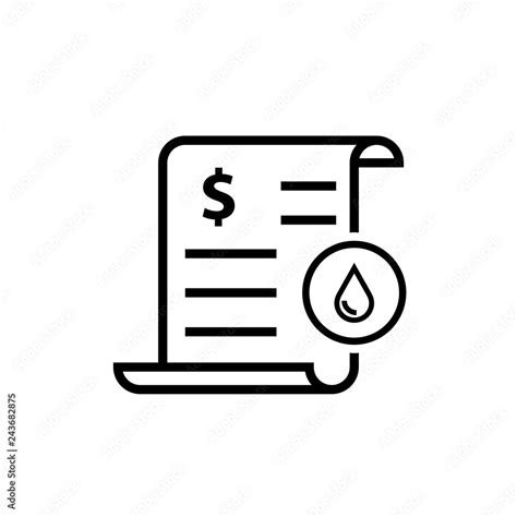 Water Utility Bill Icon Clipart Image Isolated On White Background