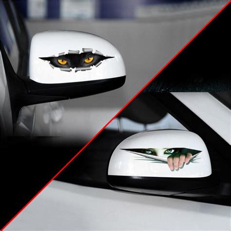 Aliauto 2 X Car Styling Cat Eye Ghosts Peeping 3d Car Rearview Mirror