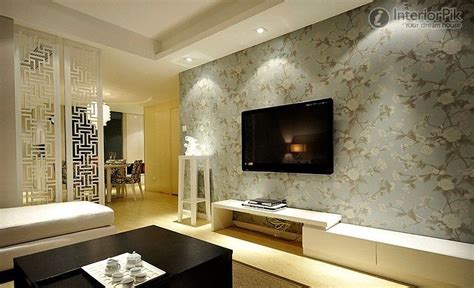Wall Mounted Tv Unit Design For Living Room With Wallpaper Best Ideas