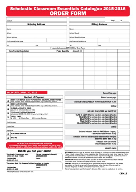 Sample Product Order Form Printable Pdf Download