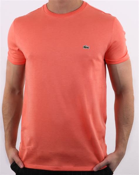 Lacoste Crew Neck T Shirt in Coral | 80s Casual Classics