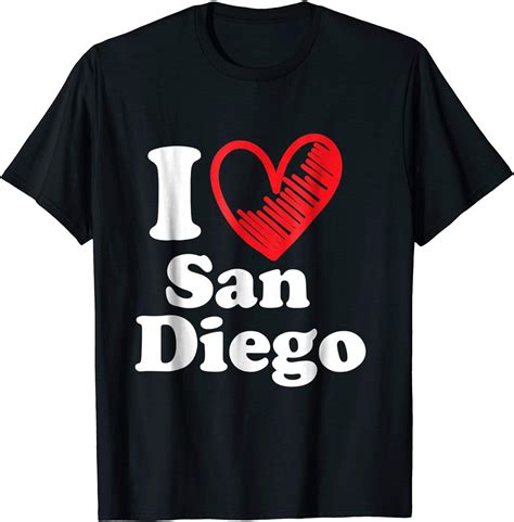 San Diego T Shirt I Love San Diego City T Travel Shirt Male Medium