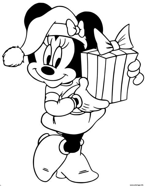 Coloriage Minnie Mouses Present For Mickey Dessin à Imprimer Free