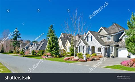 Great Cozy Neighborhood In Suburbs Of Vancouver Canada Stock Photo