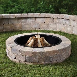 Stone fire pit kits image and description. Anchor Weston 52 in. x 12 in. Northwoods Tan Round ...
