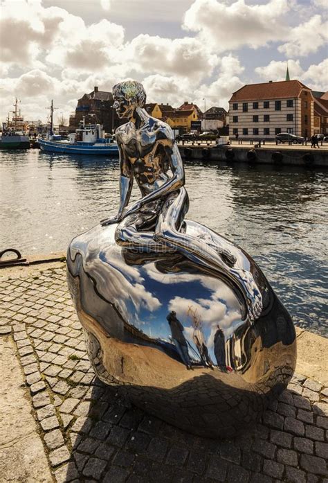 Male Mermaid Statue Denmark Editorial Image Image Of Harbor
