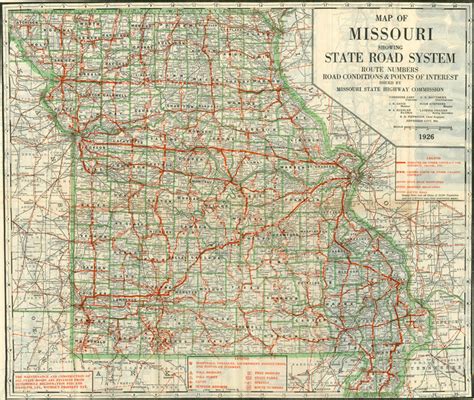 Missouri State Highway 1926 Historic Map Reprint By Geo F
