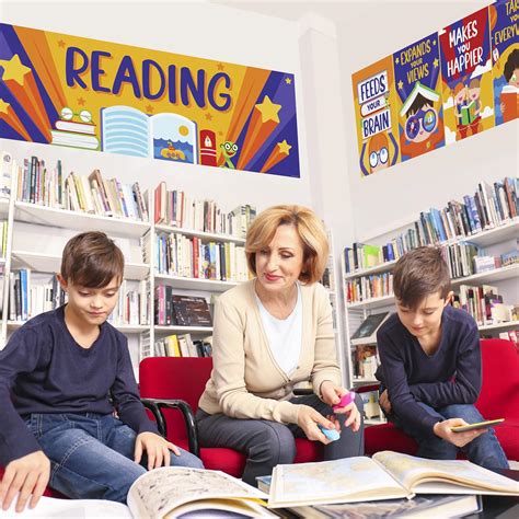 Buy Decorably 40x14 Reading Posters For Classroom Elementary Library