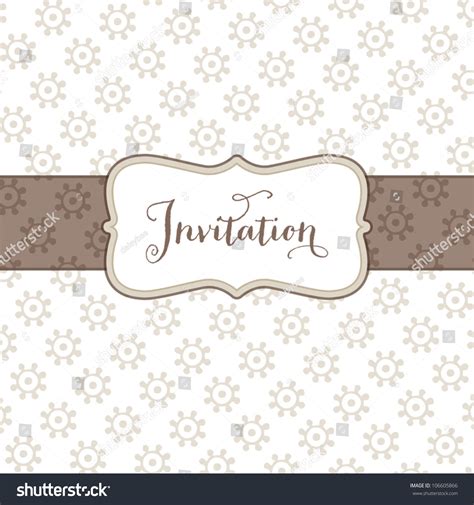 Vector Greeting Card Template With Small Floral Print And Vintage Text