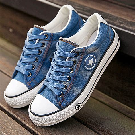 Sneakers Denim Trainers Lace Up Ladies Basket Pu27 Casual Shoes