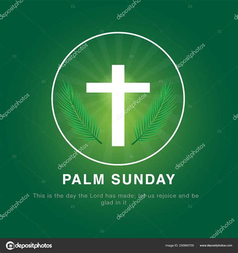 Print Palm Sunday Vector With Green Background Stock Vector Image By