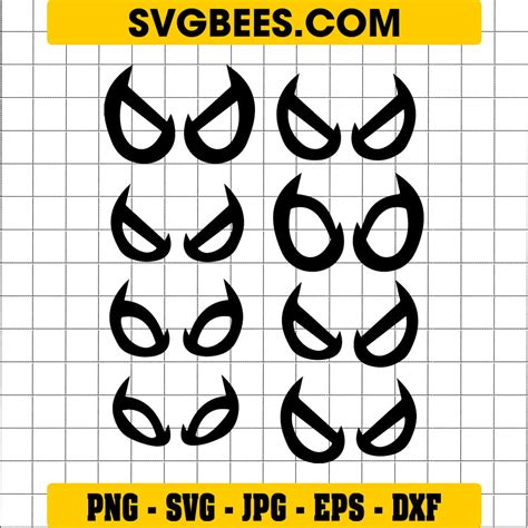 Spider man black and white eyes svg - SVGbees