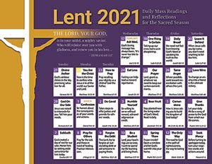 Nowadays we are delighted to declare that we have found. CATHOLIC LENTEN CALENDAR 2021