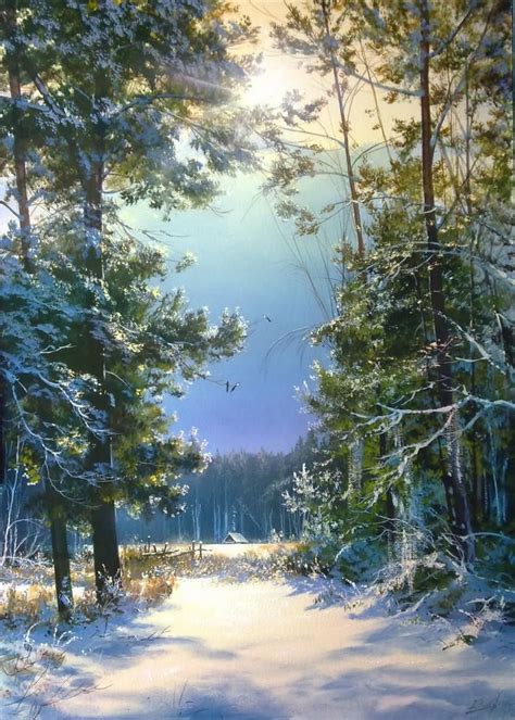 Зимний день Картины художника Юшкевич Виктор Николаевич Landscape