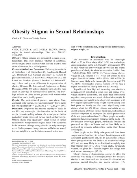 pdf obesity stigma in sexual relationships