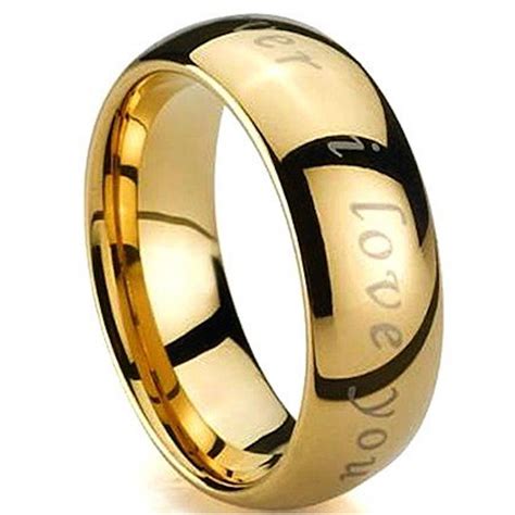 Check spelling or type a new query. Engraved with I Love You Gold Tungsten Carbide Wedding ...