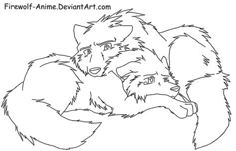 Wolf Comfort Lineart By Firewolf Anime On Deviantart