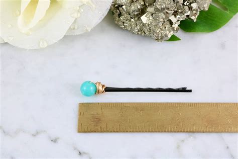 Turquoise Hair Pins Gemstone Hair Clips Fancy Bobby Pins Etsy
