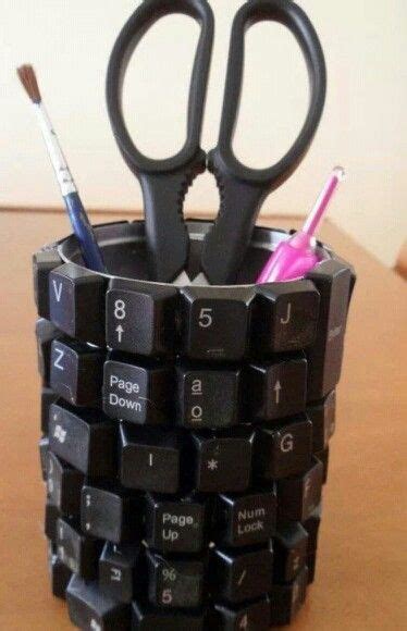 Diy Keyboard Pencil Holder Glue The Single Pieces With A