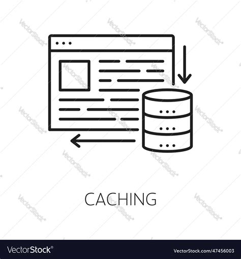 Caching Content Delivery Network Outline Icon Vector Image