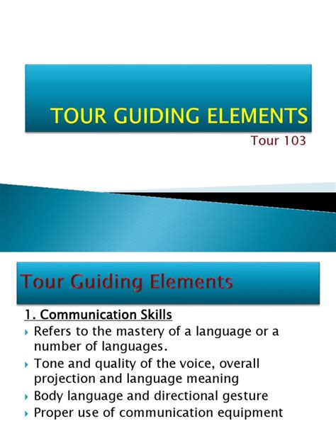 Tour Guiding Elements Folklore Communication