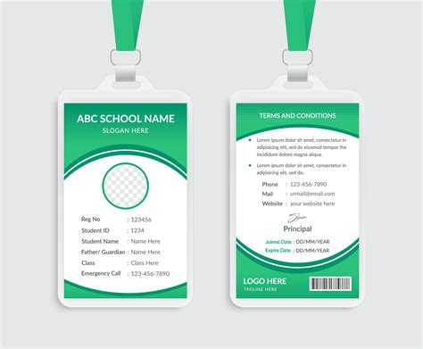 Student Id Card Template Vector Art Icons And Graphics For Free Download