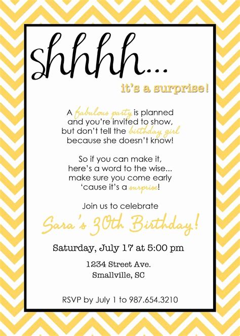Suprise Party Invitation Wording Best Of Wording For Surprise Birthday