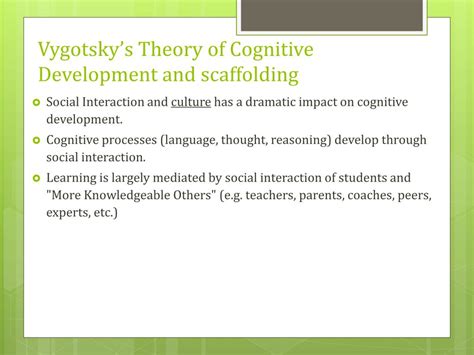 Ppt Vygotskys Theory Of Cognitive Development And Scaffolding Images