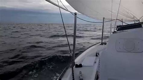 Sailing Wing And Wing Down The Chesapeake Bay In December 2012 During Small Craft Advisory Youtube
