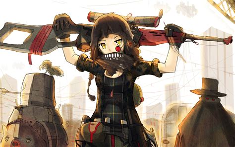 wallpaper gun anime girls weapon original characters sniper rifle my xxx hot girl