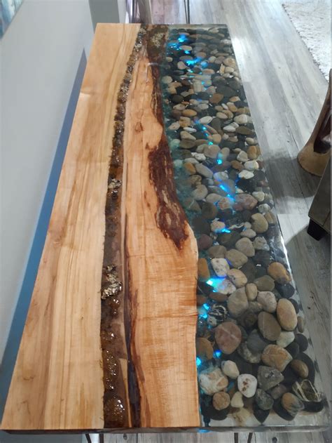 Maybe you would like to learn more about one of these? Sale! Resin River Table w/ Rocks Embedded and Back-lit by ...