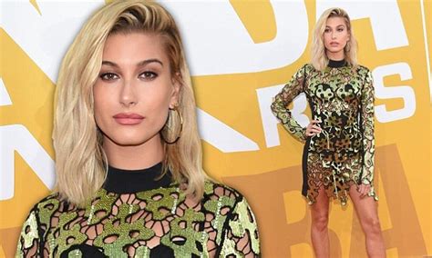 Hailey Baldwin Stuns In Barely There Cut Out Mini Dress Daily Mail Online