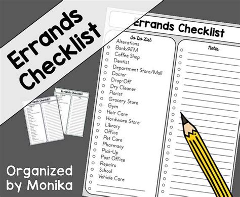Errands Checklist Printable | Etsy | Checklist printable, Task list printable, Daily task list ...