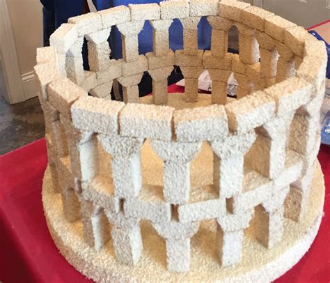 Roman Colosseum Foam Base And Styrofoam Project Bricks From Craft Store