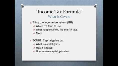 Income Tax Formula Your Guide To Understanding And Saving Income Tax
