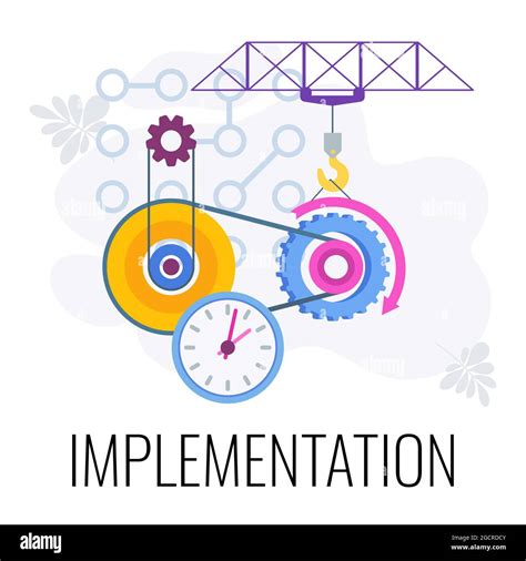 Implementation Icon Business Strategy Flat Vector Illustration Stock