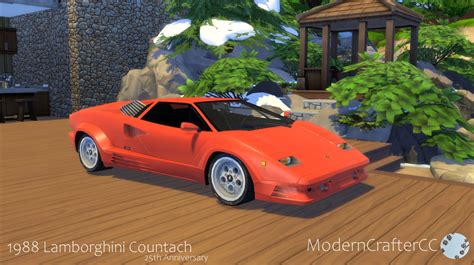 Modern Crafter Cc The Sims 4 1988 Lamborghini Countach 25th