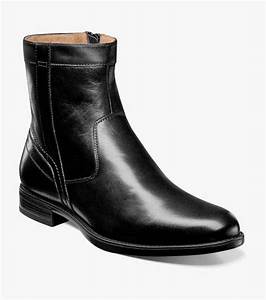 Men S Boots Black Plain Toe Zipper Boot Florsheim Midtown